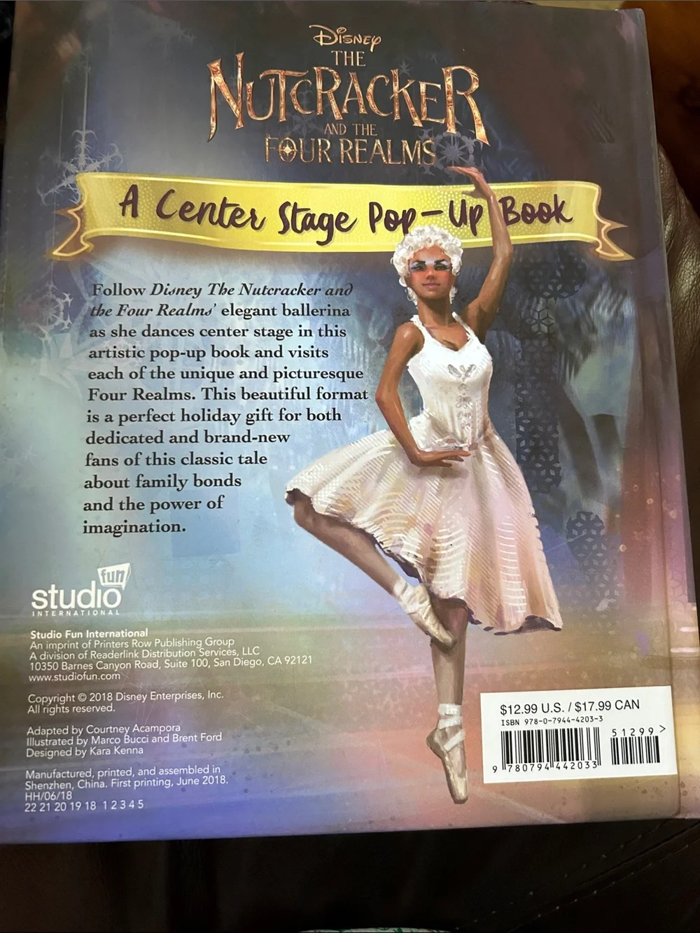 Disney The Nutcracker and the Four Realms Pop-Up Book hardcover ballet pop up